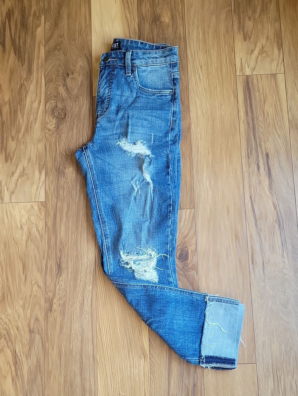 Kut from the Kloth Catherine High Rise Fab Ab Boyfriend Jean W/Light Indigo Wash